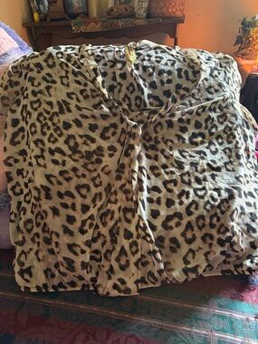 Spoiled Leopard Print Blouse in Tan and Black